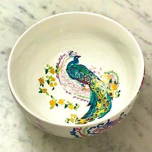 222 FIFTH ANDALUSIA CEREAL SOUP BOWL PEACOCKS & PAISLEYS PORCELAIN NEW
